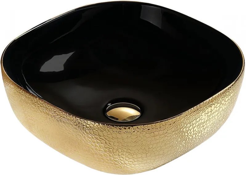Mexen Vera lavabo da appoggio 42 x 42 cm, oro/nero - 21074177