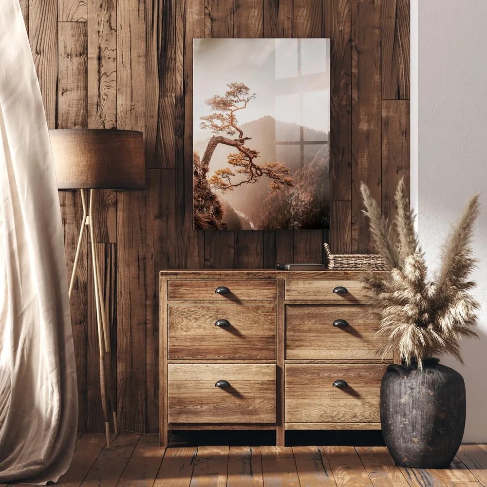 Dipinto su vetro 50x70 cm Brown Tree - Styler