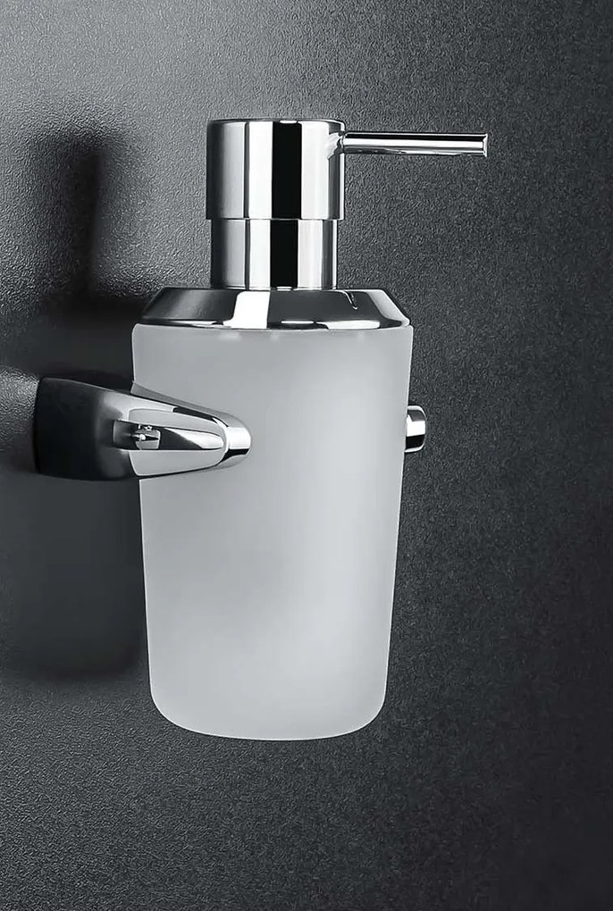 Colombo Design Road B93380cr dispenser sapone liquido a Muro in Vetro Acidato Naturale Cromo