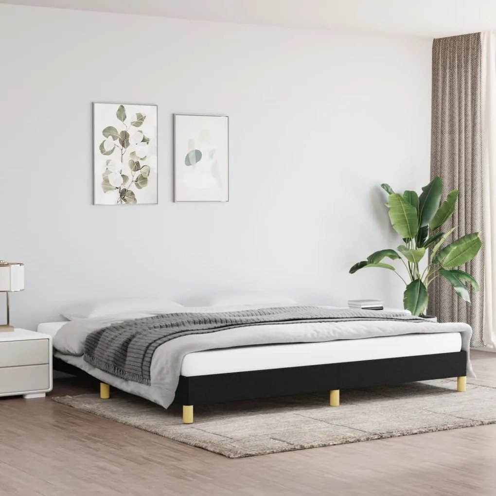 Giroletto Senza Materasso Nero 200x200 Cm İn Tessuto /