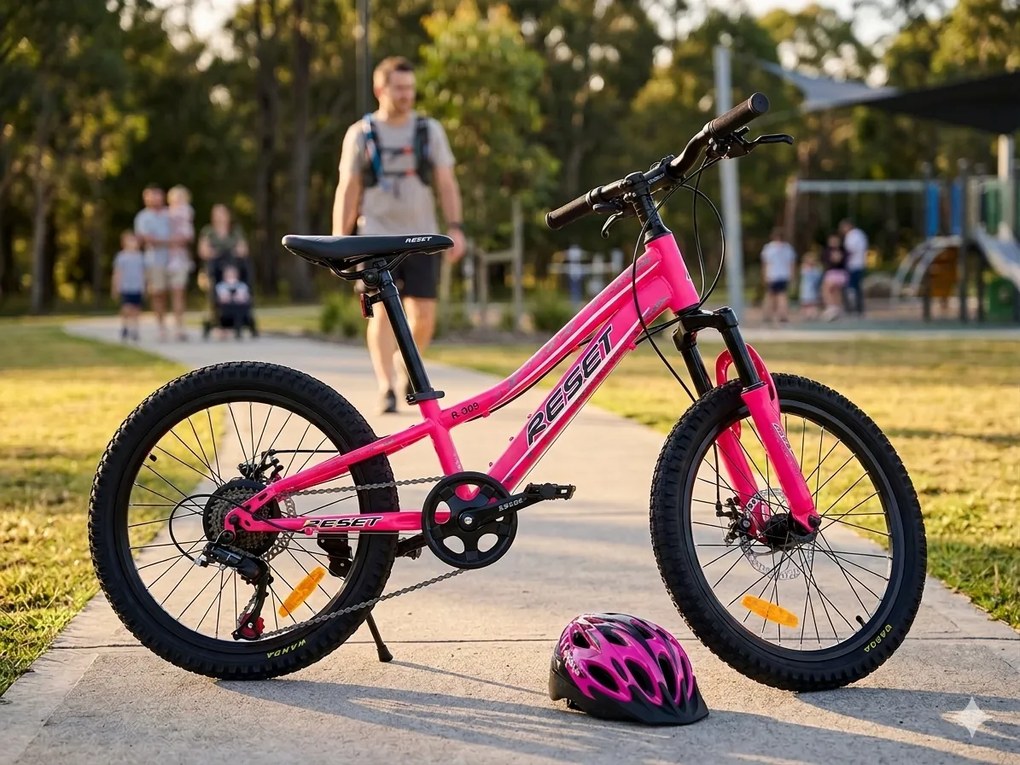 Bicicletta Mountain Bike per Bambini Unisex 20" MTB Phoenix 7V in Acciaio Fucsia...