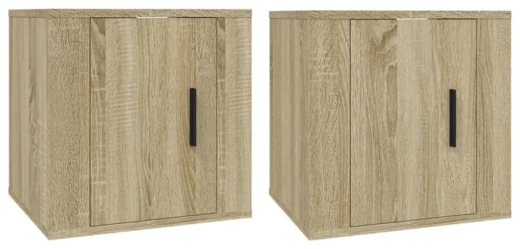 Mobili porta tv a parete 2 pz rovere sonoma 40x34,5x40 cm