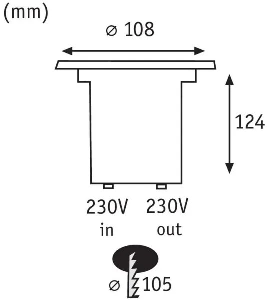 Paulmann 93992 - LED GU10/3,5W IP67 Faretto incasso da esterno SPECIAL 230V