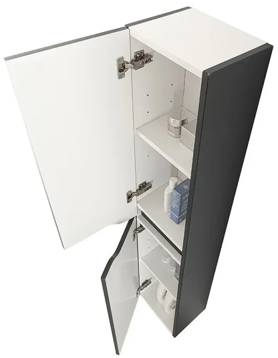 Pensile bagno sospeso 150 H verde con ripiani regolabili Maiori/Minori