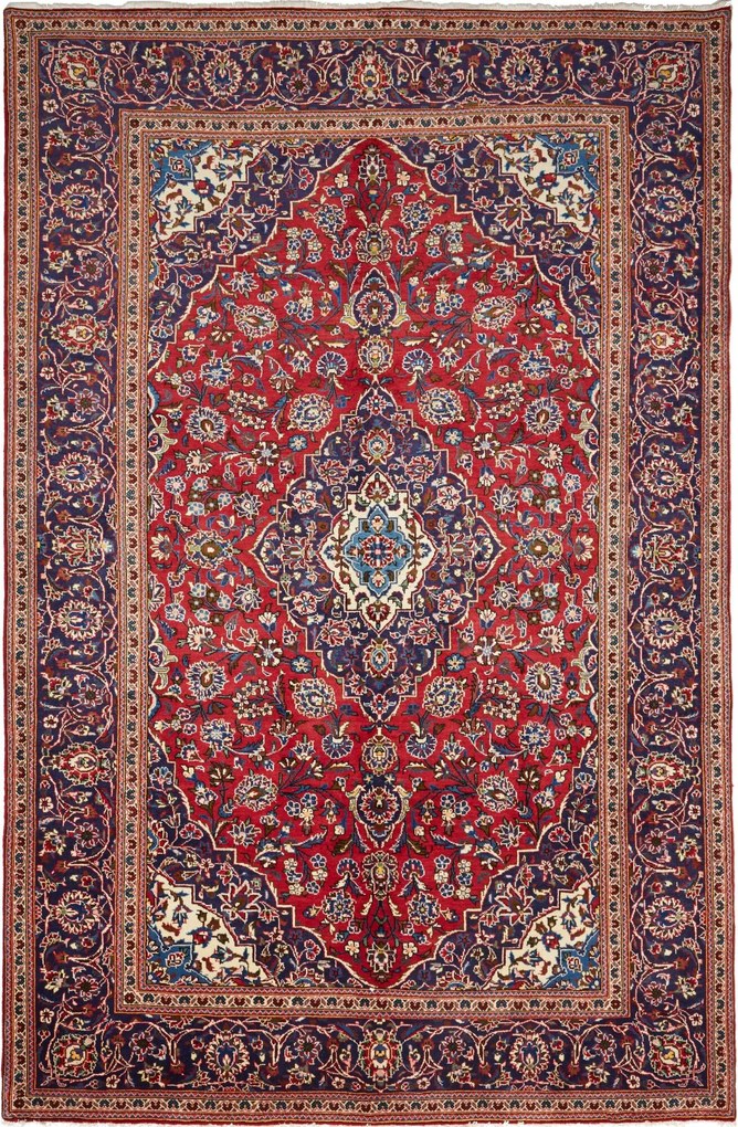Kashan Tappeto persiano 300 x 200 Rosso (Iran) Annodato A Mano