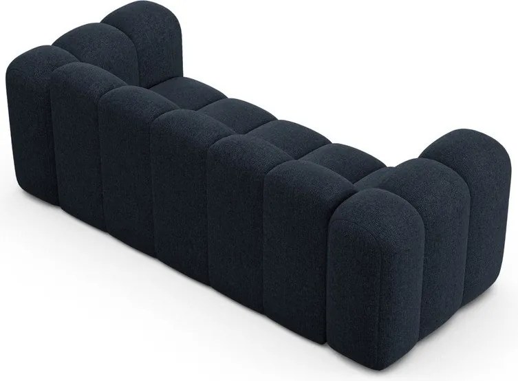 Divano blu scuro con rivestimento in ciniglia 200 cm Lupine – Micadoni