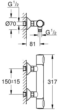 GROHE 34840000 - Miscelatore termostatico per doccia PRECISION DN 15 finitura cromata lucida
