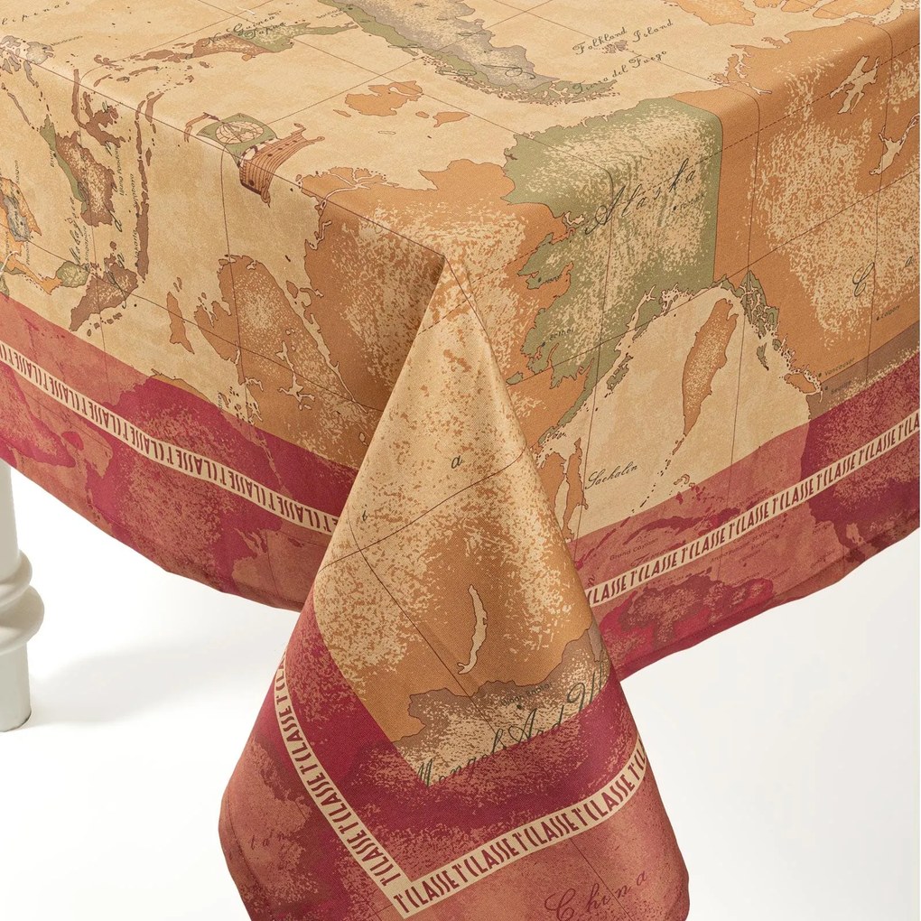 Tovaglia CM. 150X150 da tavola Geo Classic Red   in Cotone