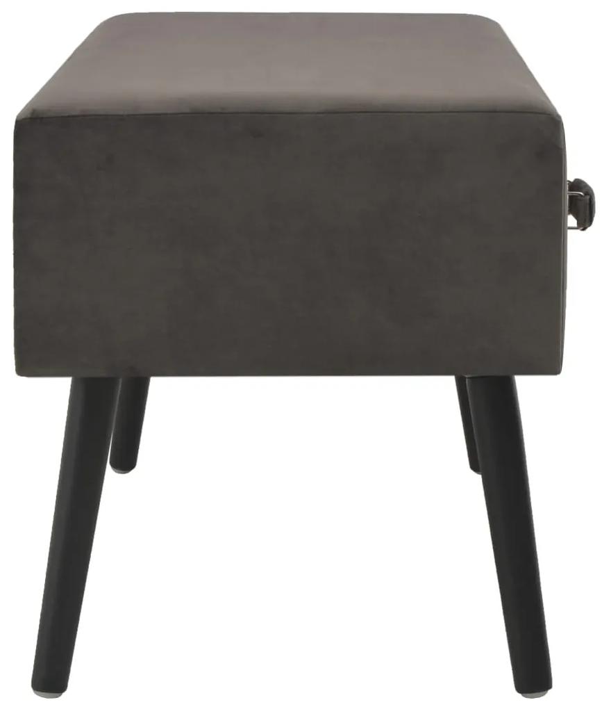 Tavolino da caffè grigio 80x40x46 cm in velluto