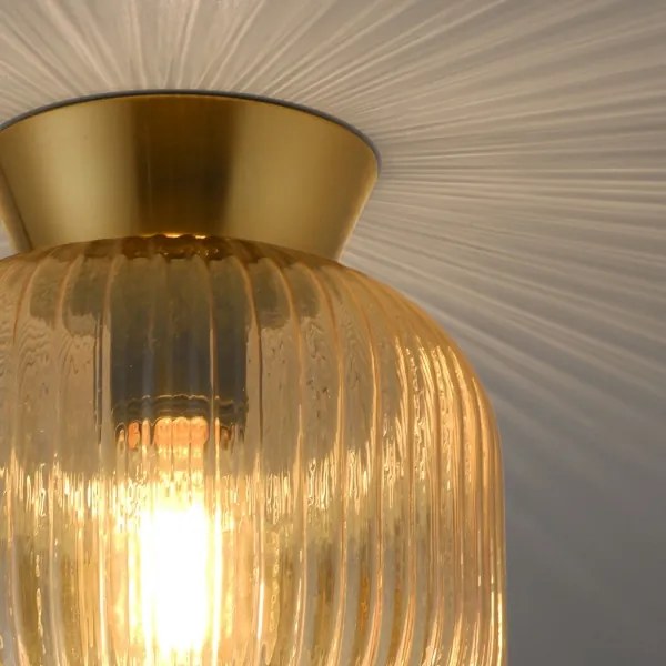 Schöner Wohnen 13574-27 - Plafoniera NAMI 1xE27/25W/230V Ø 20 cm oro/beige