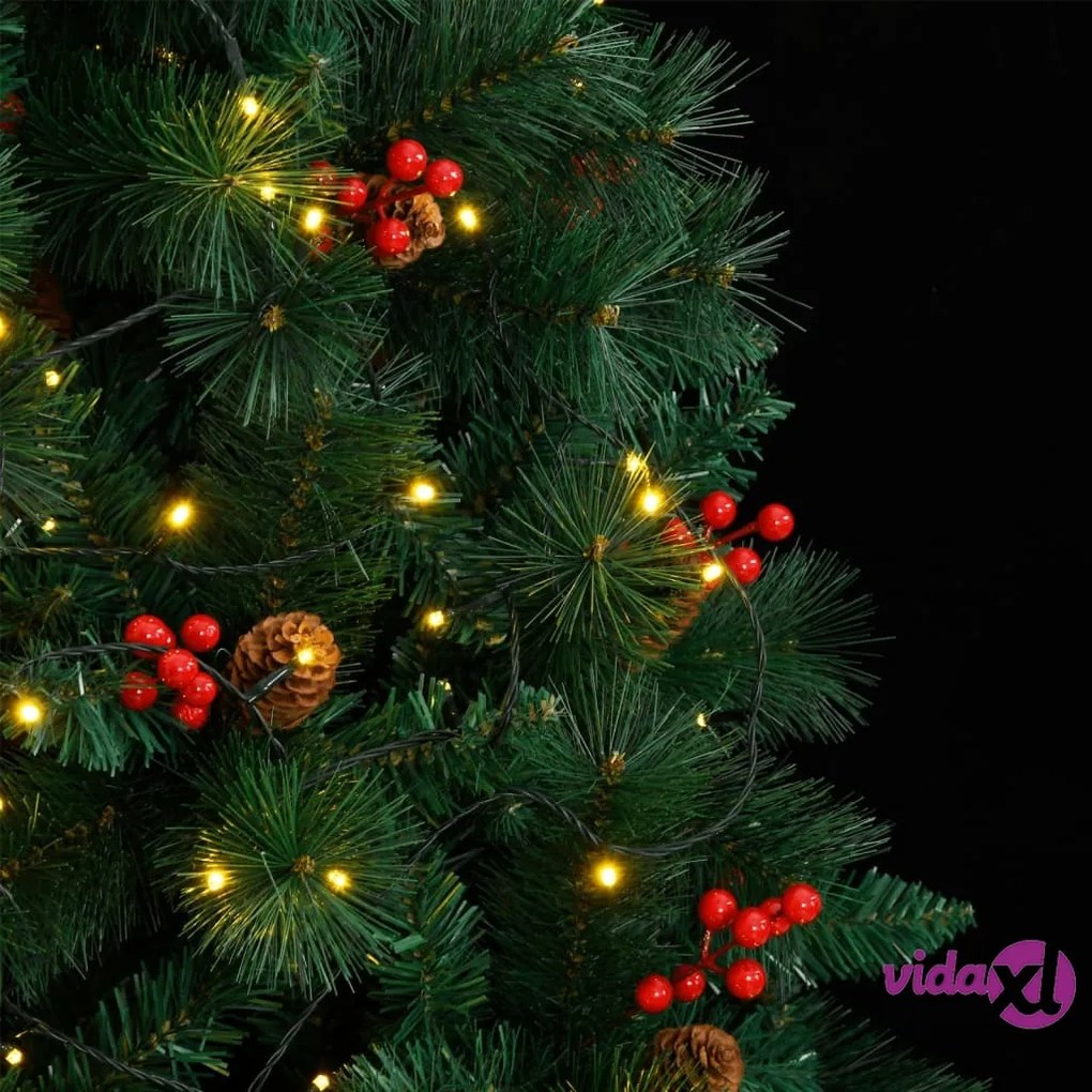 vidaXL Albero di Natale Artificiale Incernierato con 300 LED 180 cm