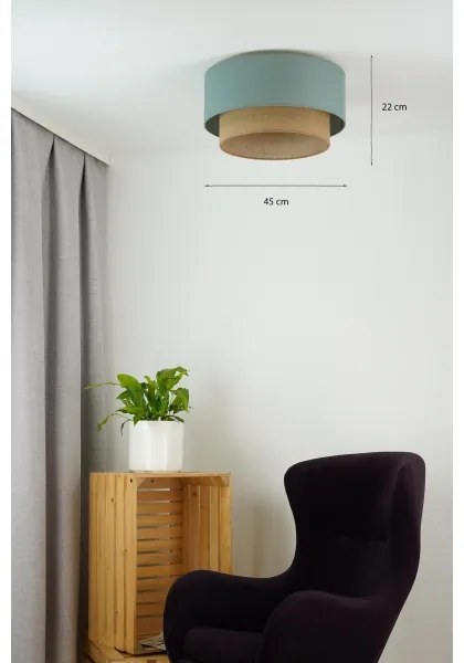 Duolla - Plafoniera BOHO 1xE27/15W/230V diametro 45 cm verde/marrone