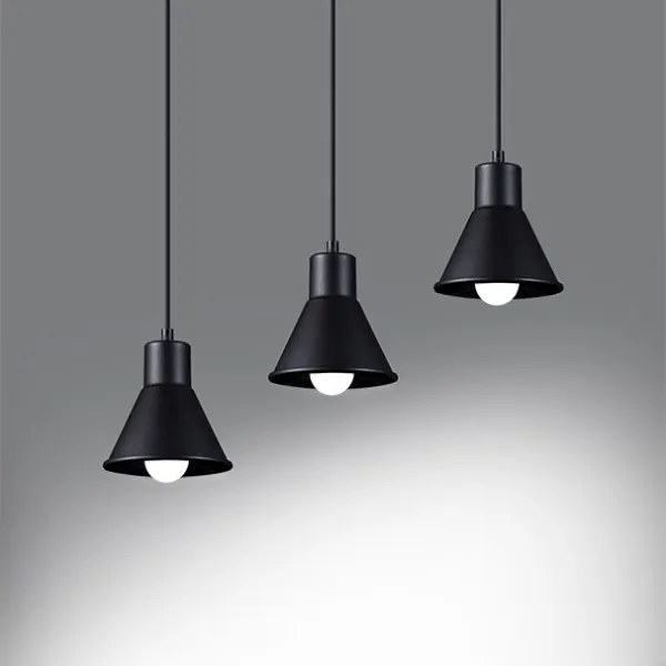 Sollux SL.0986 -  Lampadario su filo TALEJA 3xE27/60W/230V nero