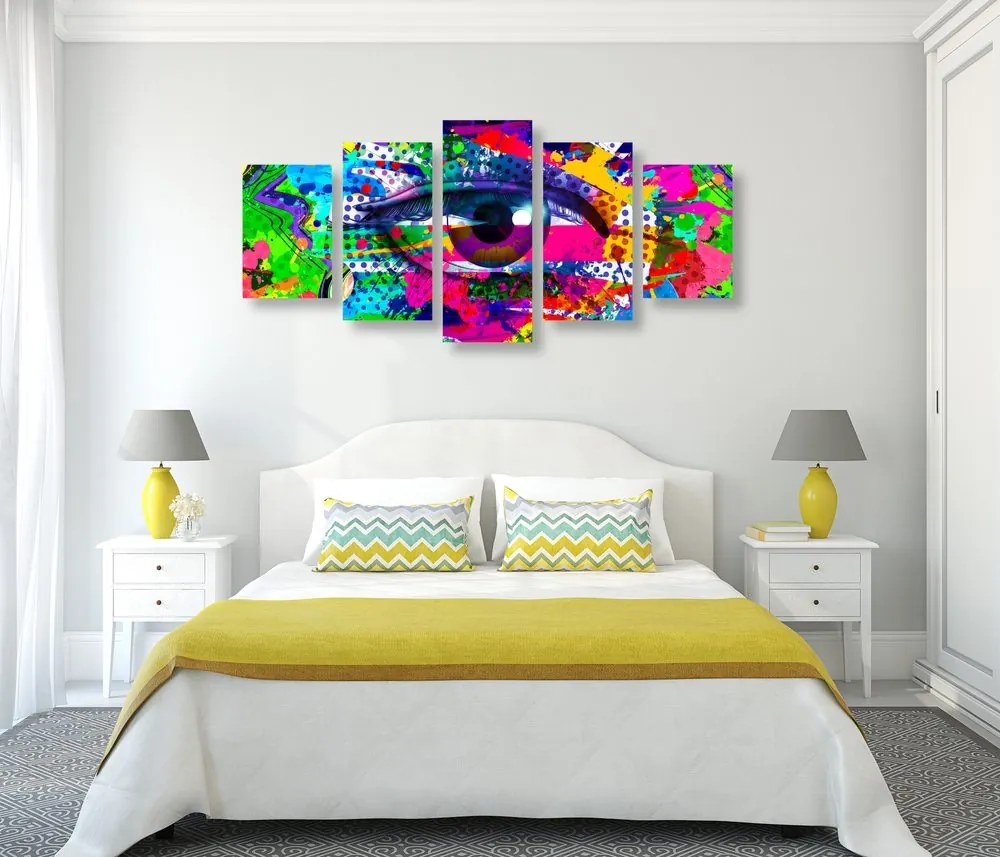 Quadri 5 pezzi – Occhio umano in stile pop-art