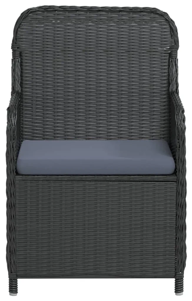 Set da pranzo da giardino 7 pz con cuscini nero