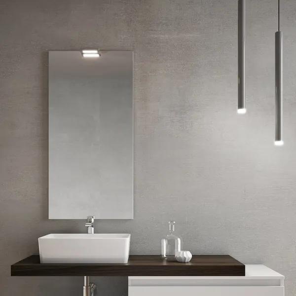 Specchio rettangolare 52 cm con lampada LED a filo muro