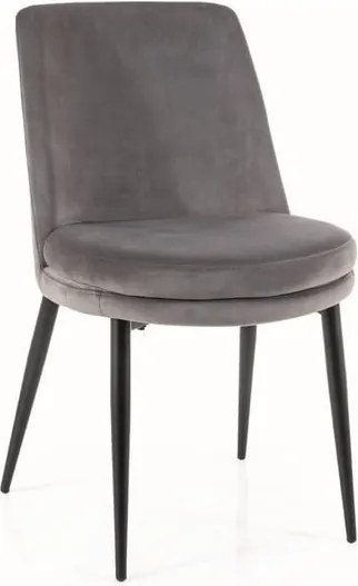 Sedia Kayla velluto grigio Blu14