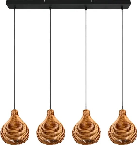 Reality - Lampada a sospensione con cavo SPROUT 3xE14/40W/230V marrone/rattan
