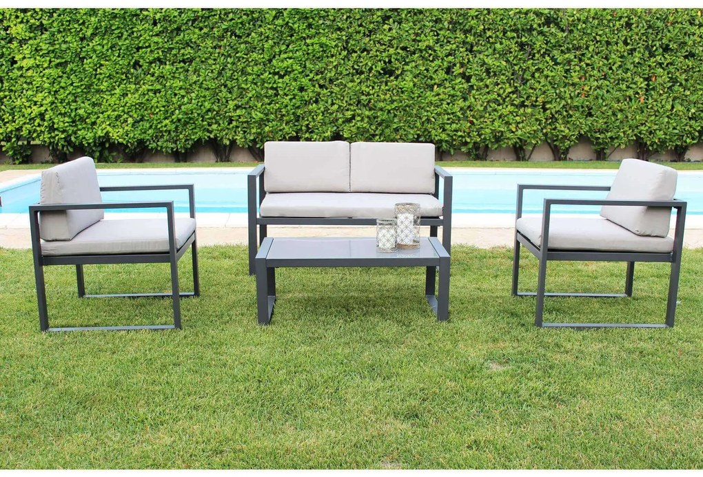 DEXTER - salotto da giardino in alluminio