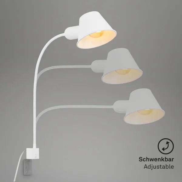 Briloner 2079-016 - Lampada flessibile a parete 1xE27/10W/230V bianco