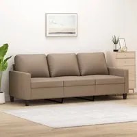 Divano a 3 Posti Cappuccino 180 cm in Similpelle 359146