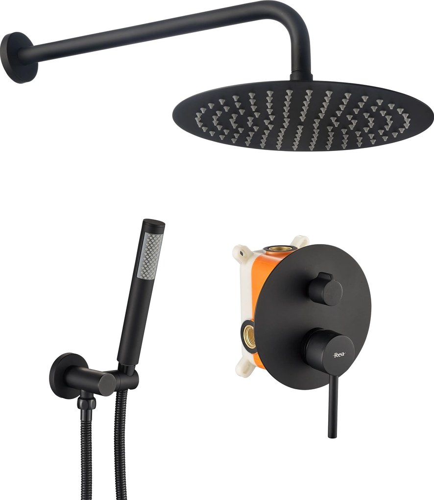 Set doccia da incasso Rea Lungo Black + BOX