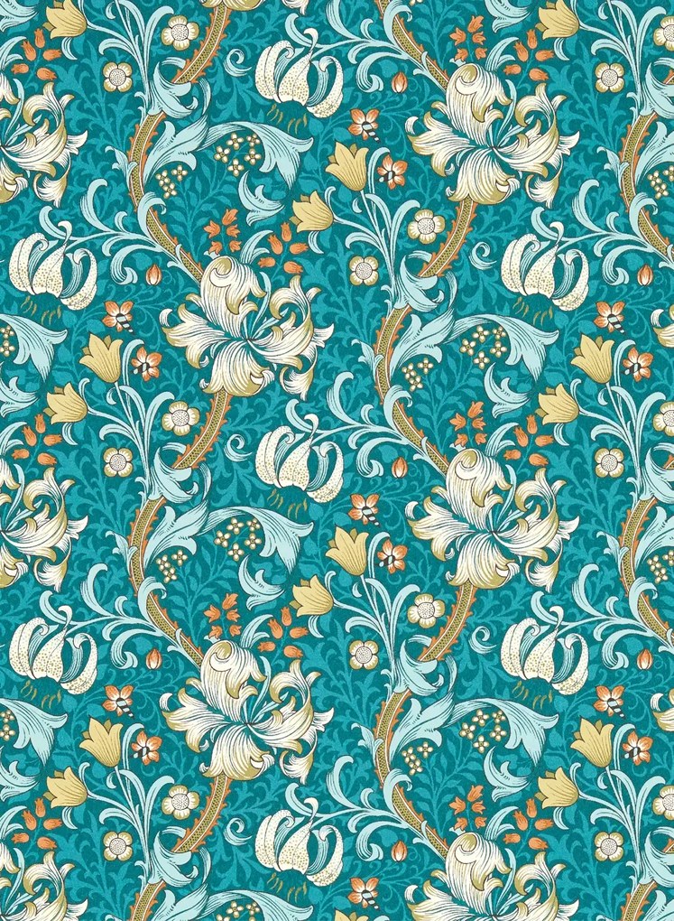 Clarke & Clarke Carta da parati Golden Lily - Teal