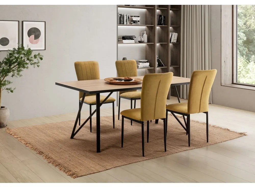 Set di sedie da pranzo color senape 4 pz pezzi Holly - Marckeric