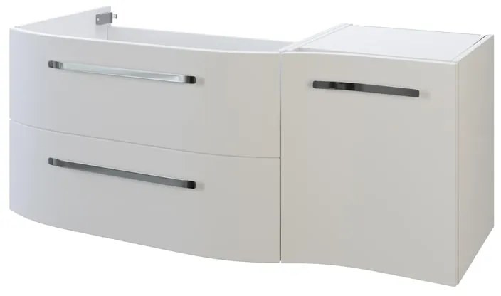 Mobile da bagno sospeso sotto lavabo L 120 x H 48 x P 48 cm bianco lucido, 2 cassetti, 1 anta PELIPAL Contea