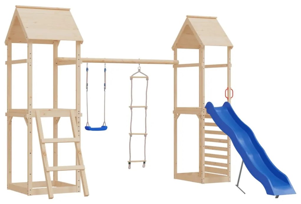 Seggiolino Altalena Con Scala Corda E Pietre Arrampicata Blu Pe /