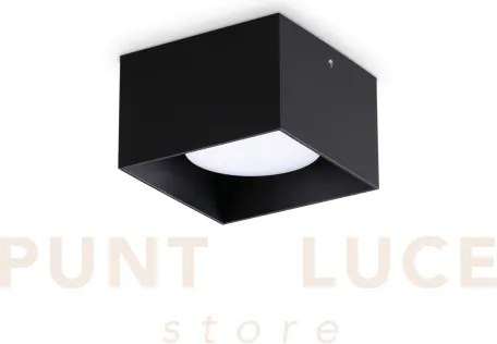 Spike quadrato faretto 1 luce attacco gx53 lampadina inclusa nero