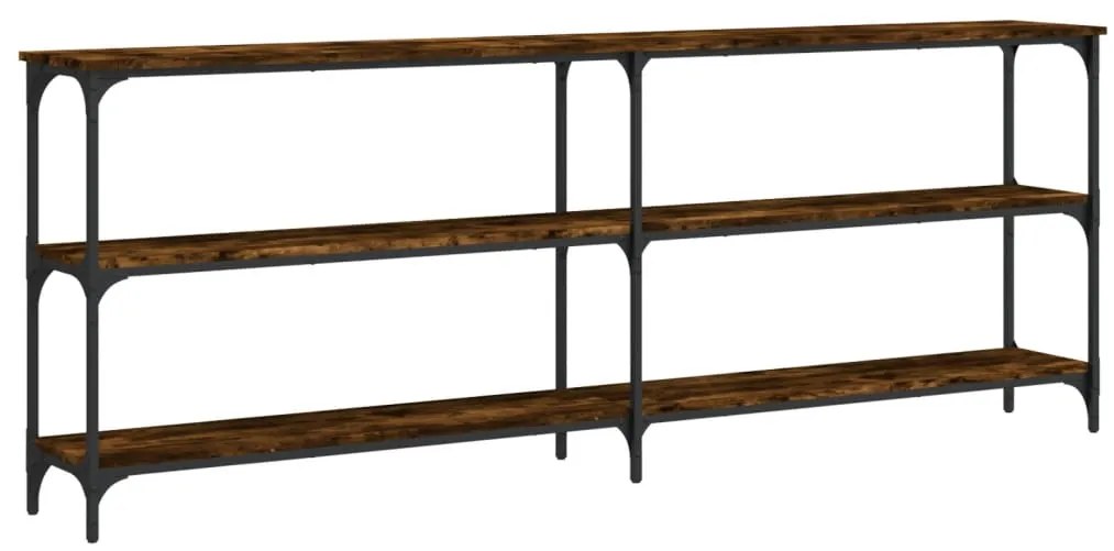 Tavolo consolle rovere fumo 200x29x75 cm in legno multistrato