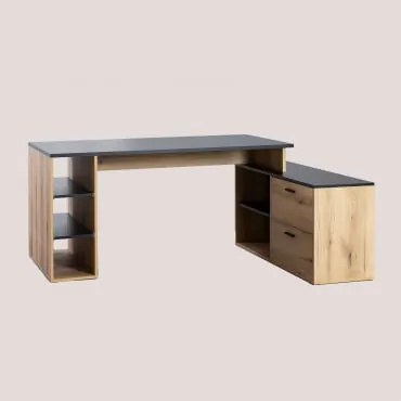 Tavolo da ufficio in legno Taluk Legno Rustico & A destra - Sklum