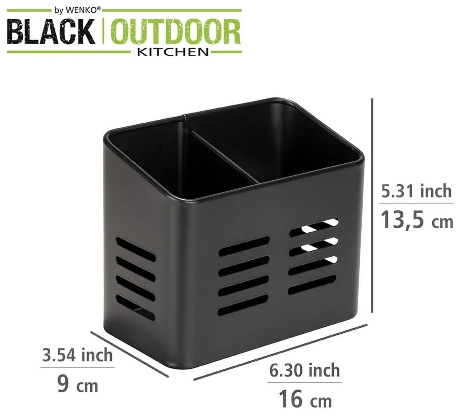 Portaposate nero Black Outdoor Kitchen Baco - Wenko