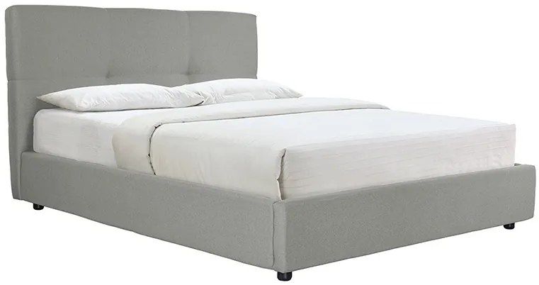 Letto con contenitore 160x200 cm in tessuto naturale SOGNO