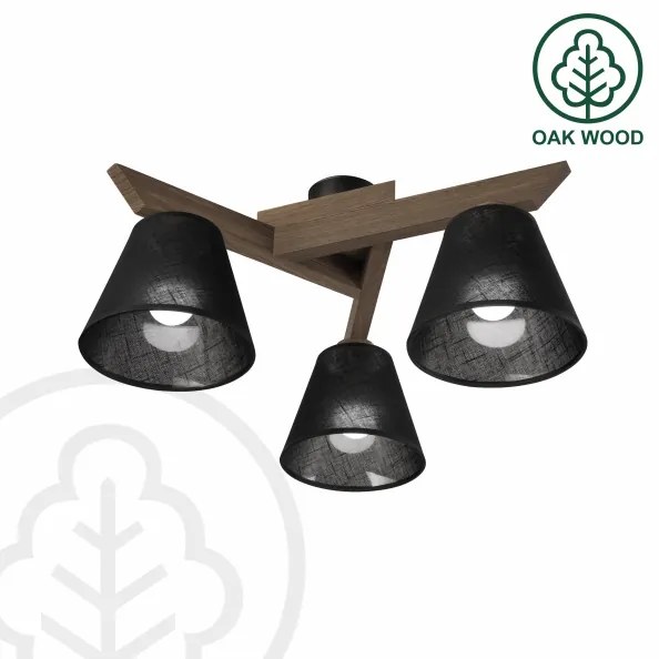 Brilagi - Lampadario LED ANTHONY 3xE14/40W/230V rovere/noce/nero