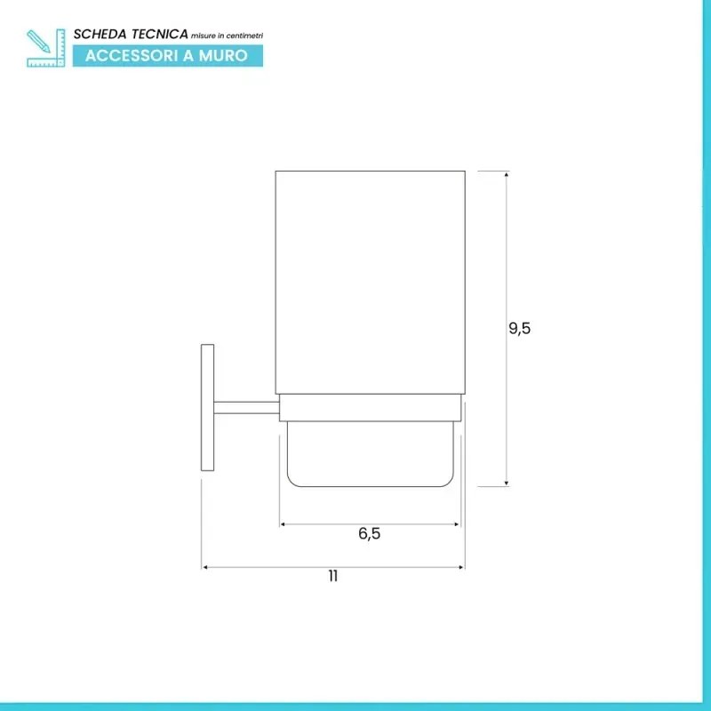 Set accessori a muro 3 pezzi in acciaio cromato e viti incluse Bora