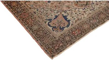 Antik Medaglione Floreale Rosa Antico Blu Scuro 128x200 Cm