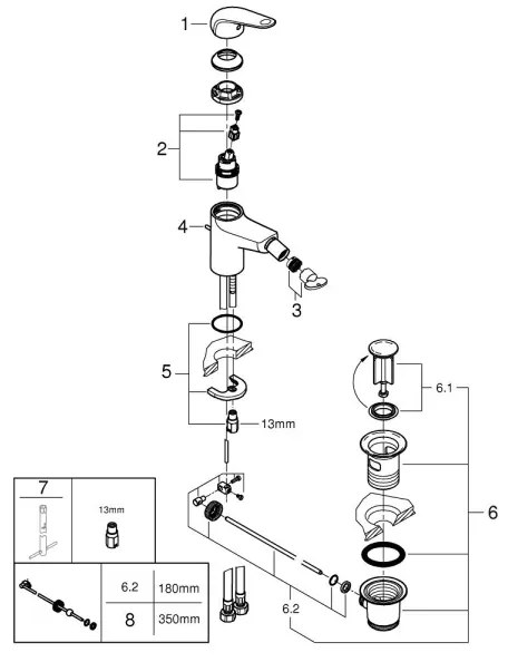 GROHE 24332001 - Miscelatore per bidet SWIFT 146 mm cromo lucido
