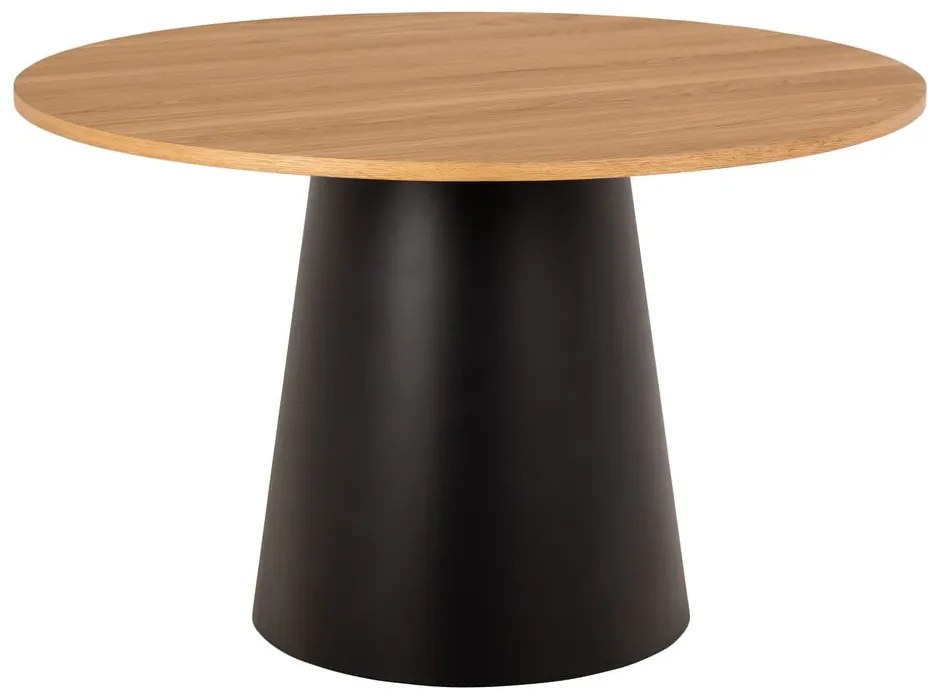Tavolo da pranzo rotondo nero-naturale con piano in rovere ø 120 cm Soli - Actona