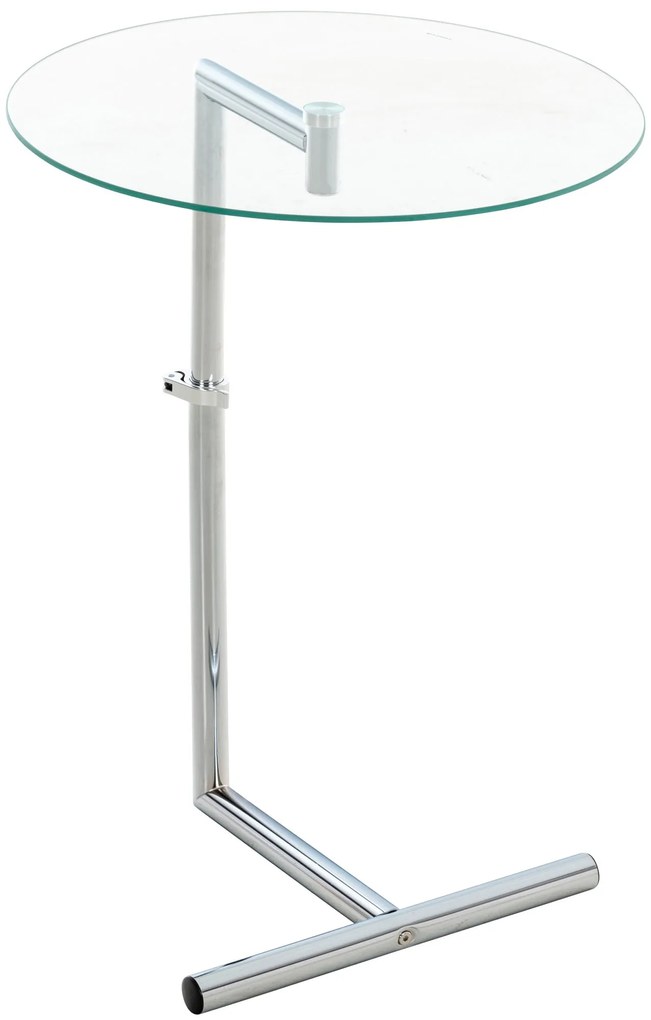 Tavolino Regolabile İn Vetro Safi / Klarglas