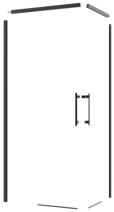 Kit di installazione telaio e ferramenta per cabine doccia ad apertura scorrevole REMIX L 70 x H 195 x P 3.8 cm laccato opaco