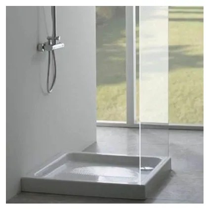 Piatto doccia quadrato 80 x 80 cm H 10 cm porcellana antiscivolo bianco