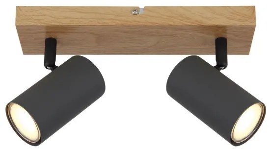 Globo 57911-2G - Faretto ROBBY 2xGU10/35W/230V grigio/marrone