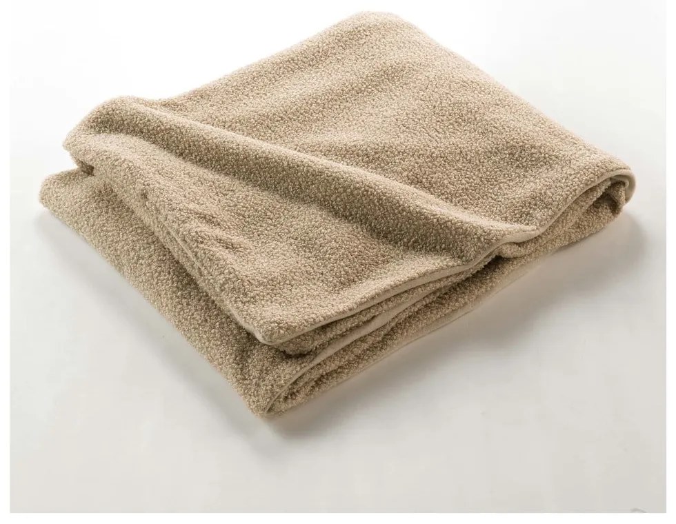 Coperta beige in vello 180x220 cm Curly Wooly – douceur d'intérieur