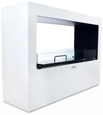 Camino a bioetanolo da terra per interno esterno Giotto S Bianco 100x30x70