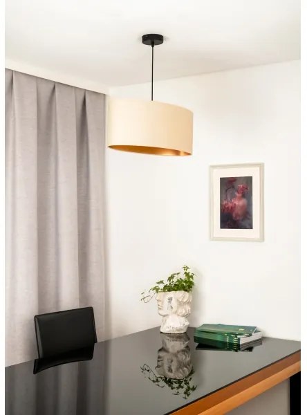 Duolla - Lampadario a sospensione con filo OVAL VEGAN 1xE27/15W/230V color crema