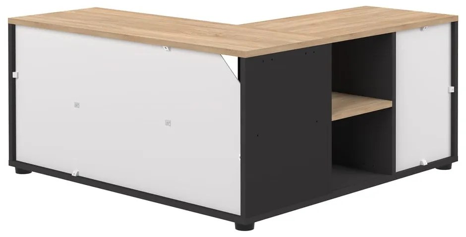 Tavolo TV in rovere decorato in nero e naturale 90x45 cm Angle - TemaHome