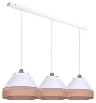 Duolla - Lampadario a sospensione con filo AVIGNON 3xE27/15W/230V bianco/marrone