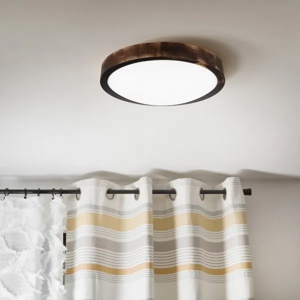 Plafoniera LED OAK SMOKY SLIM LED/20W/230V 4000K Ø 27 cm rovere/marrone scuro